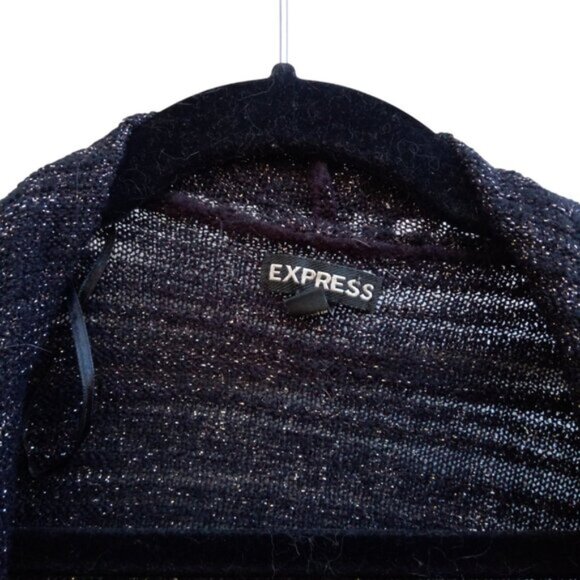 Express shimmery open front wool blend sweater  sz SP - Picture 2 of 15
